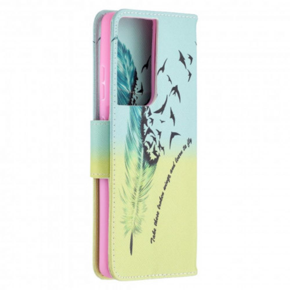 Flip Case Für Samsung Galaxy S21 Ultra 5G Fliegen Lernen