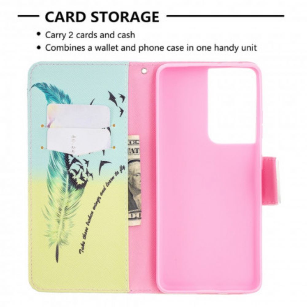 Flip Case Für Samsung Galaxy S21 Ultra 5G Fliegen Lernen