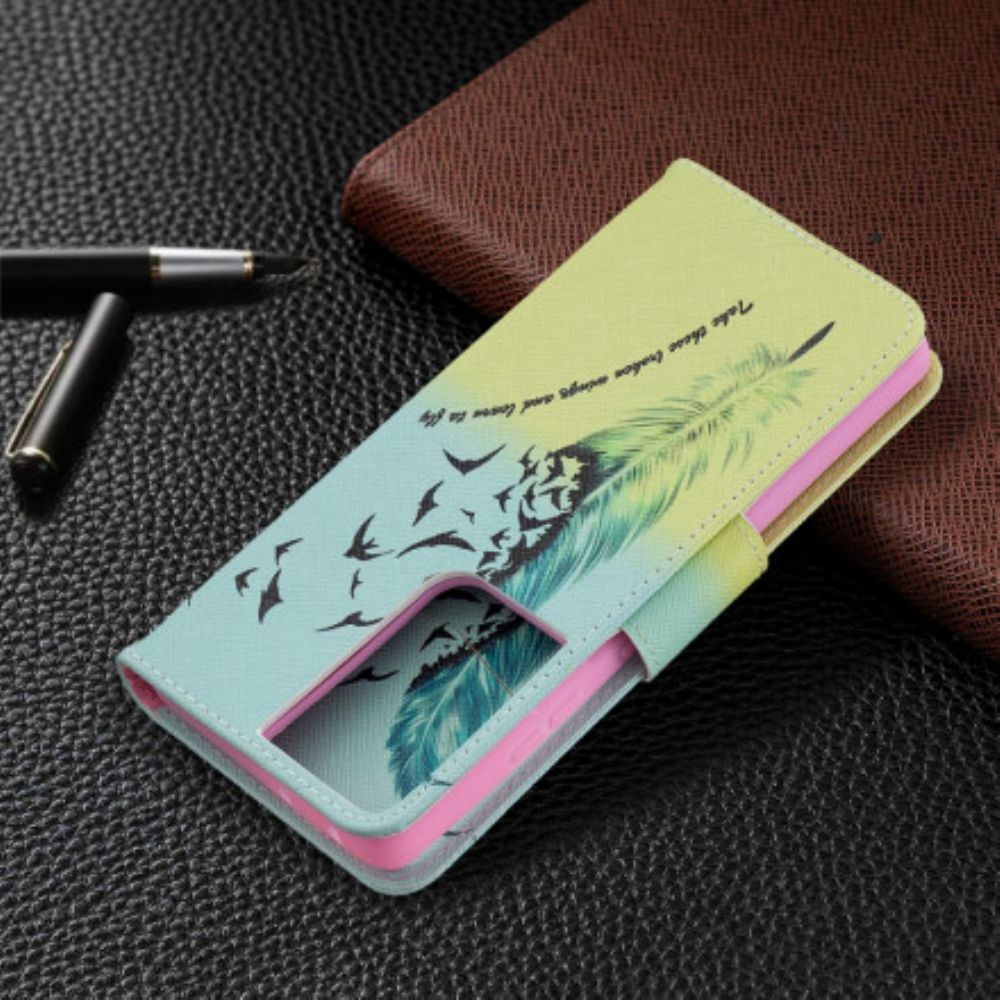 Flip Case Für Samsung Galaxy S21 Ultra 5G Fliegen Lernen