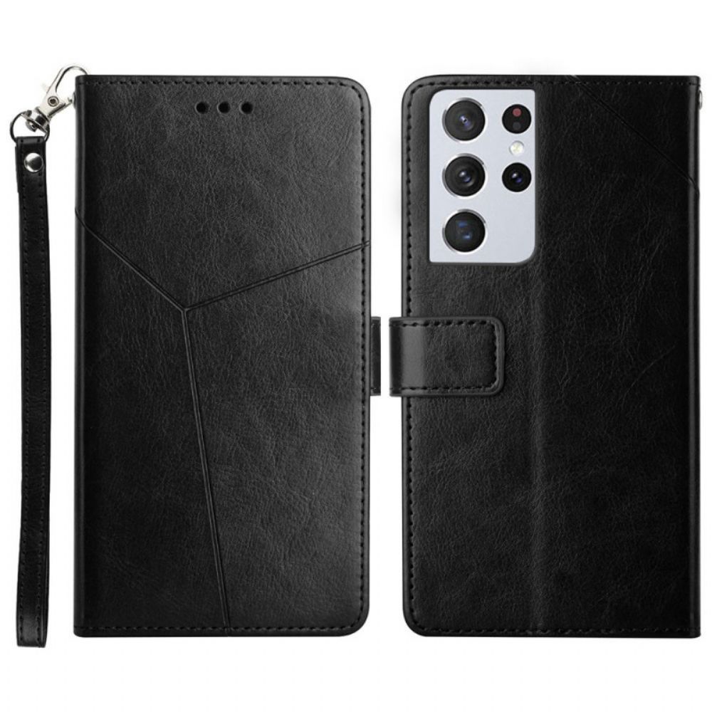 Flip Case Für Samsung Galaxy S21 Ultra 5G Geo Y Design Lederstil