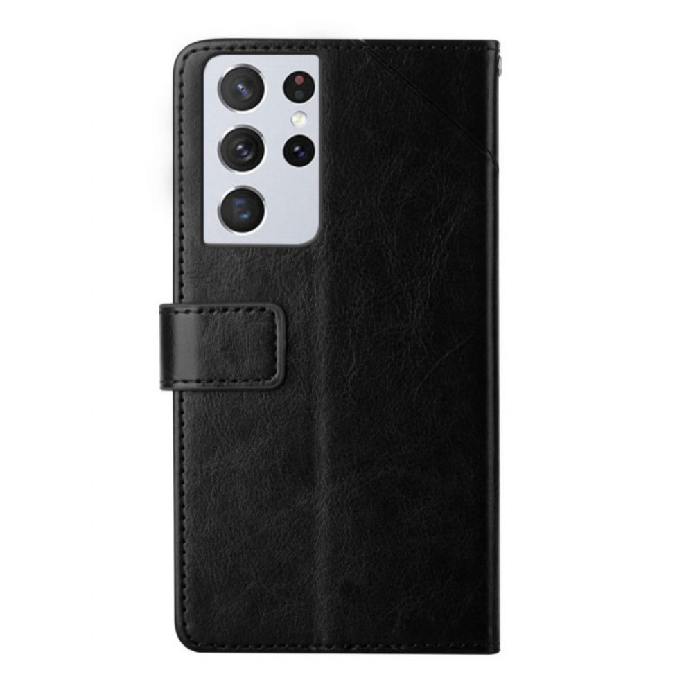 Flip Case Für Samsung Galaxy S21 Ultra 5G Geo Y Design Lederstil
