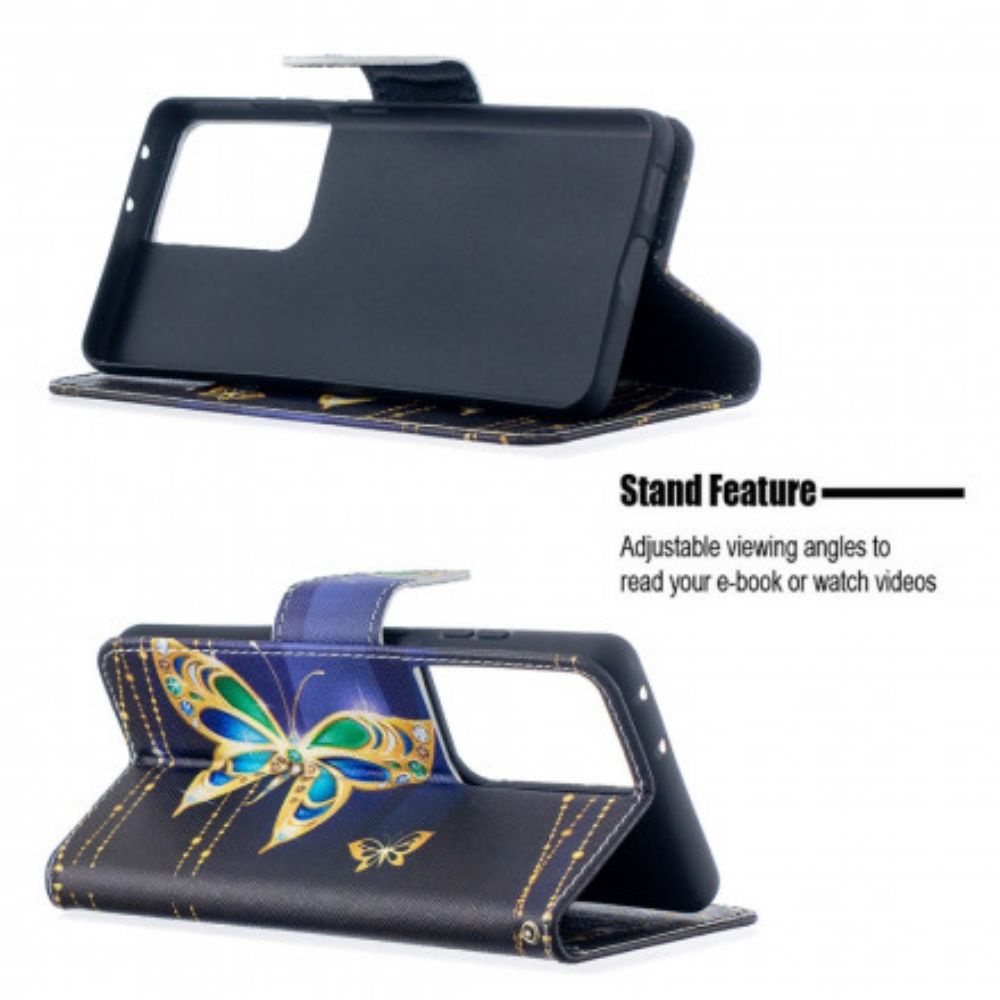 Flip Case Für Samsung Galaxy S21 Ultra 5G Könige Der Schmetterlinge