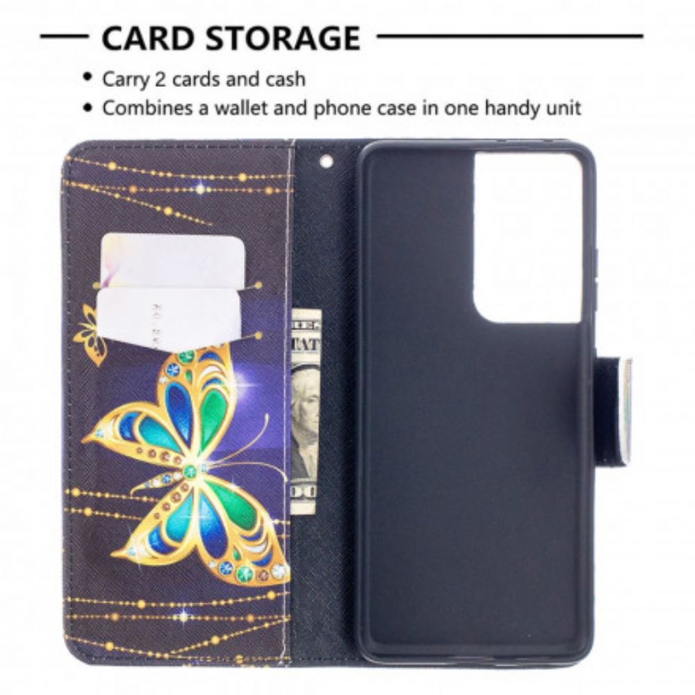 Flip Case Für Samsung Galaxy S21 Ultra 5G Könige Der Schmetterlinge