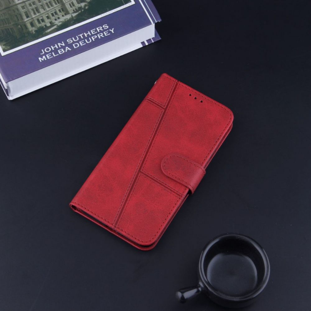 Flip Case Für Samsung Galaxy S21 Ultra 5G Mit Kordel Geo Kunstlederband