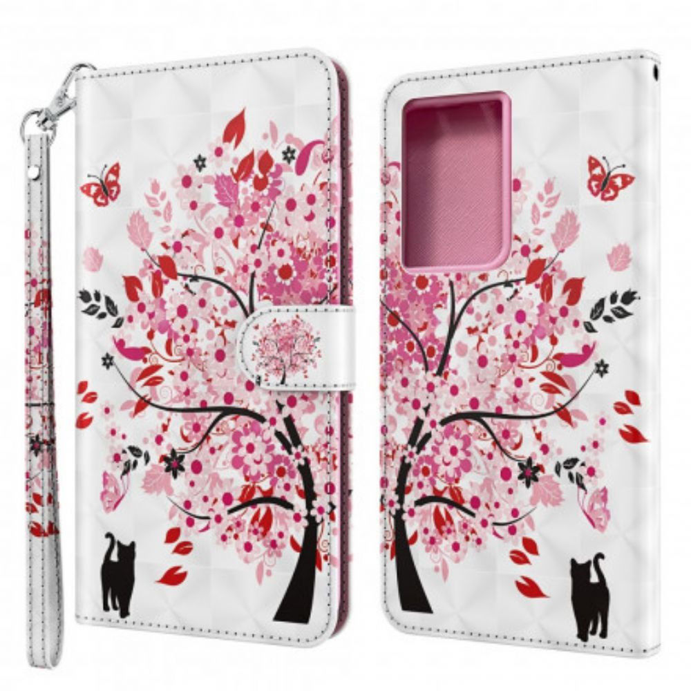 Flip Case Für Samsung Galaxy S21 Ultra 5G Rosa Baum