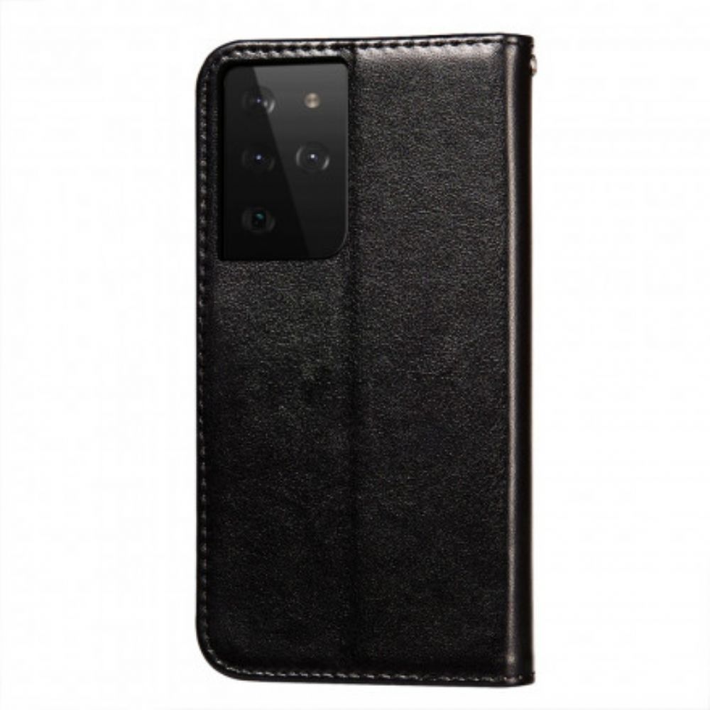 Flip Case Für Samsung Galaxy S21 Ultra 5G Wendeverschluss Im Lederstil