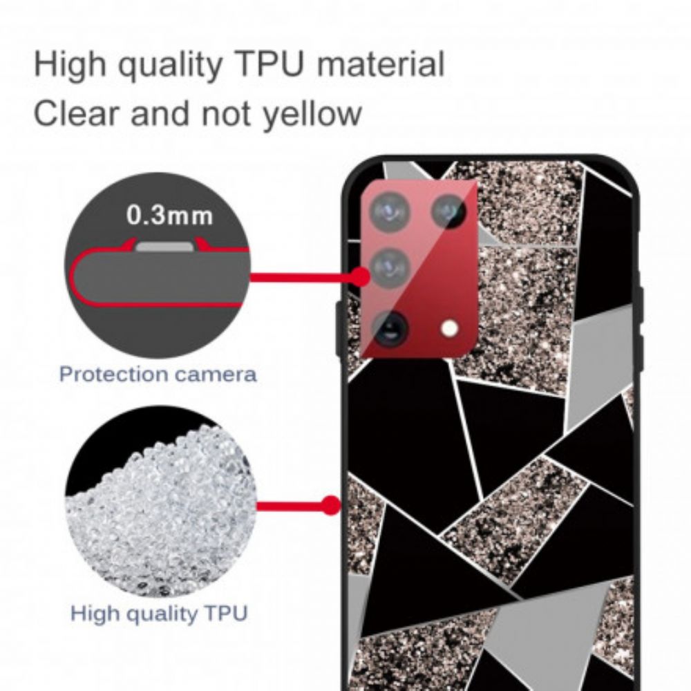 Handyhülle Für Samsung Galaxy S21 Ultra 5G Farbige Geometrie-marmor