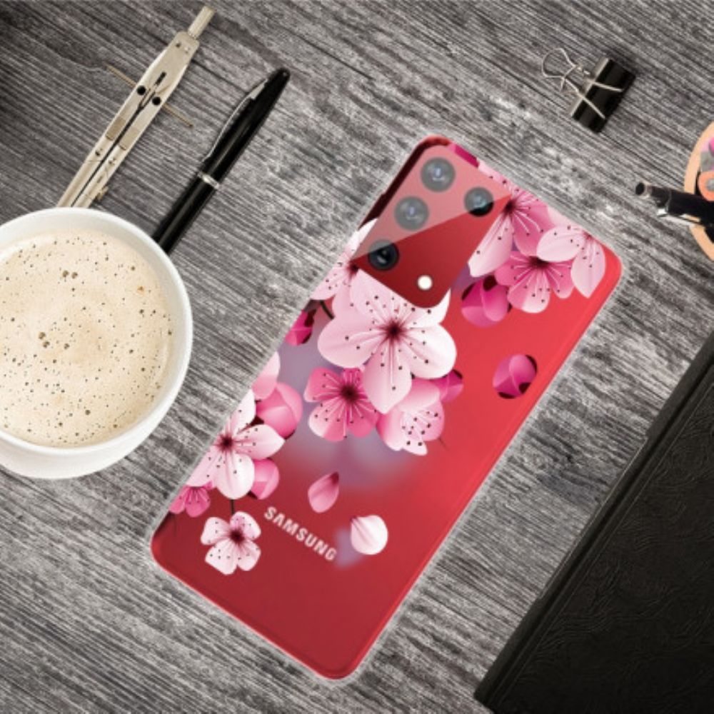 Handyhülle Für Samsung Galaxy S21 Ultra 5G Kleine Rosa Blumen