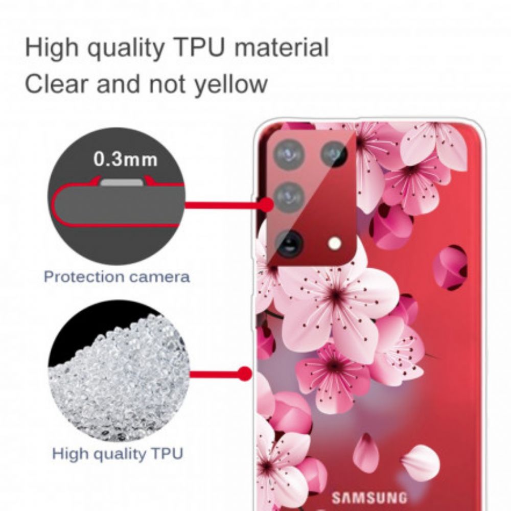 Handyhülle Für Samsung Galaxy S21 Ultra 5G Kleine Rosa Blumen