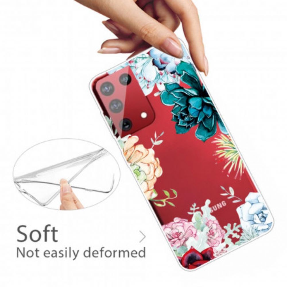 Hülle Für Samsung Galaxy S21 Ultra 5G Aquarell Blumen