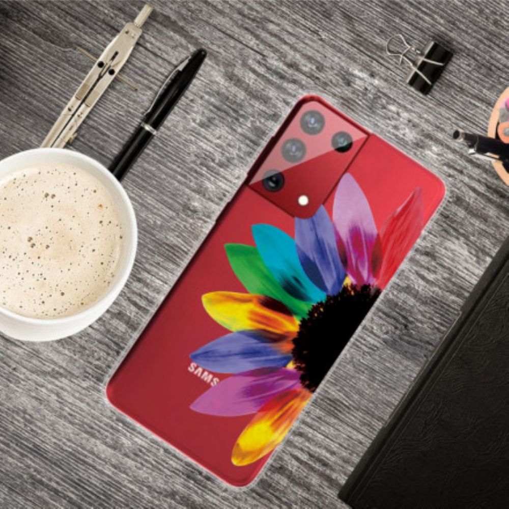 Hülle Für Samsung Galaxy S21 Ultra 5G Bunte Blume