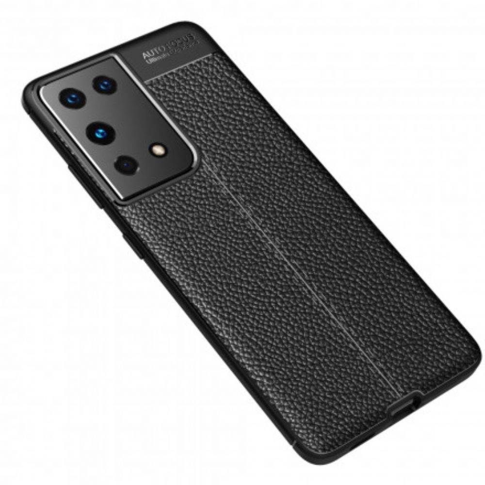 Hülle Für Samsung Galaxy S21 Ultra 5G Doppellinie Litschi-leder-effekt