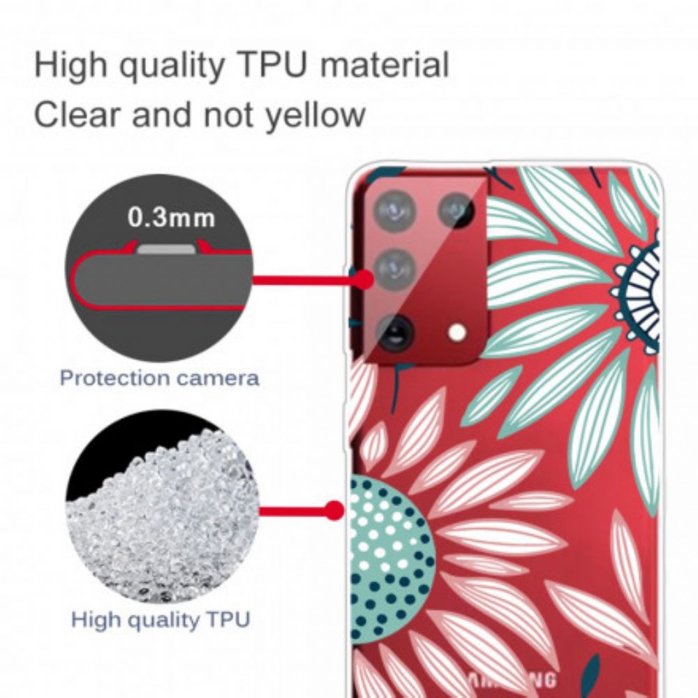 Hülle Für Samsung Galaxy S21 Ultra 5G Durchsichtige Blume
