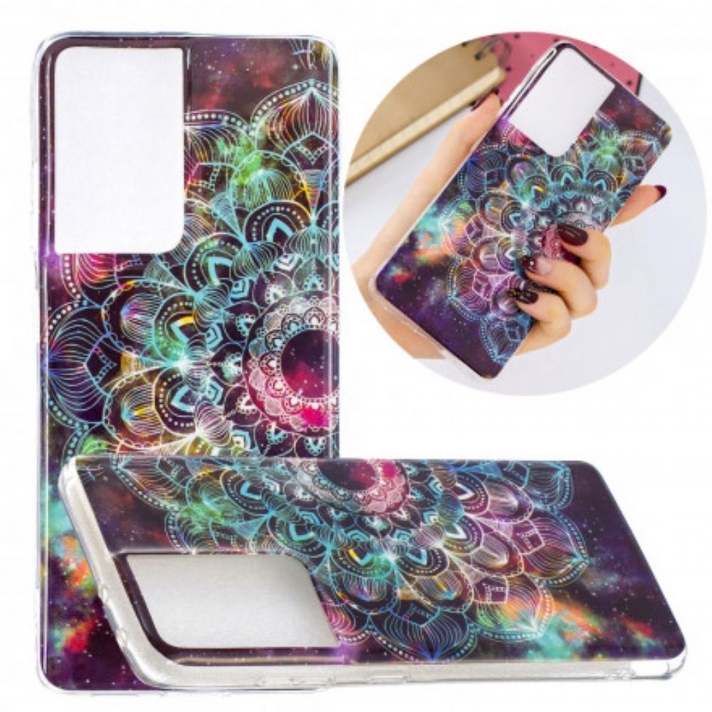 Hülle Für Samsung Galaxy S21 Ultra 5G Fluoreszierende Blumenserie