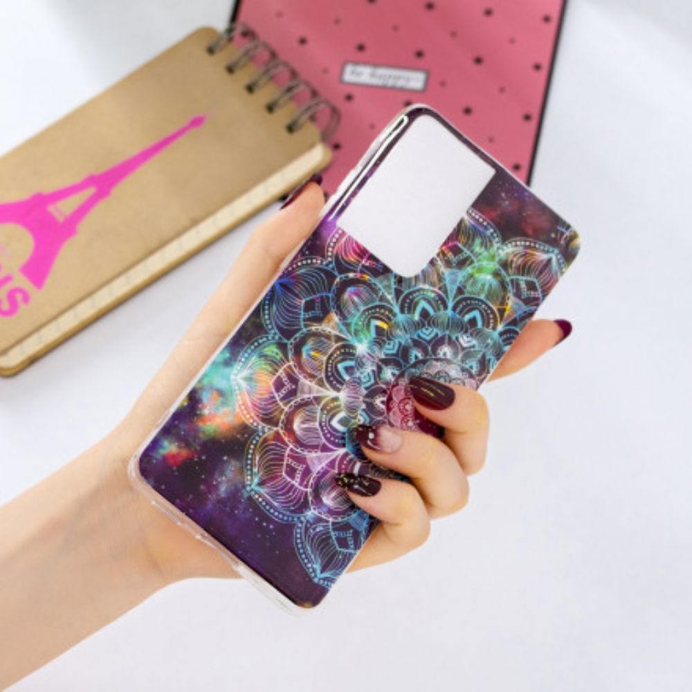 Hülle Für Samsung Galaxy S21 Ultra 5G Fluoreszierende Blumenserie