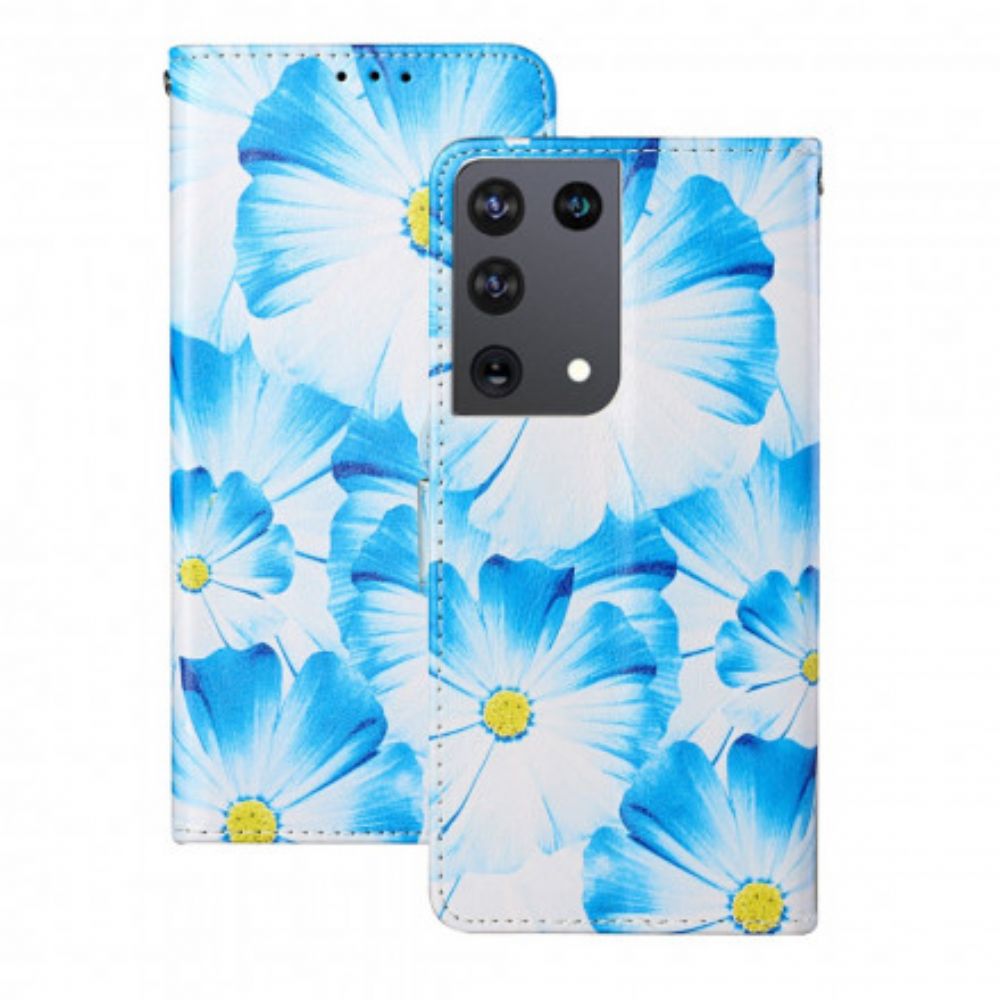 Lederhüllen Für Samsung Galaxy S21 Ultra 5G Blumenwahnsinn