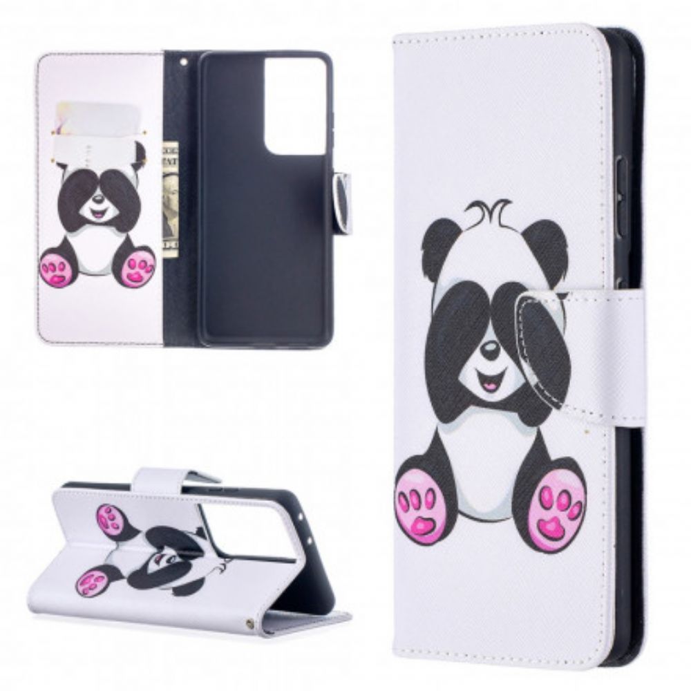 Lederhüllen Für Samsung Galaxy S21 Ultra 5G Panda-spaß