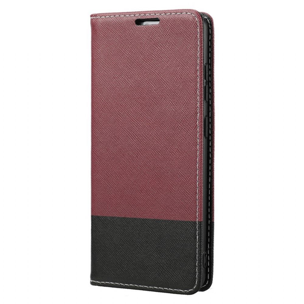 Schutzhülle Für Samsung Galaxy S21 Ultra 5G Flip Case Texturiertes Zweifarbiges Kunstleder