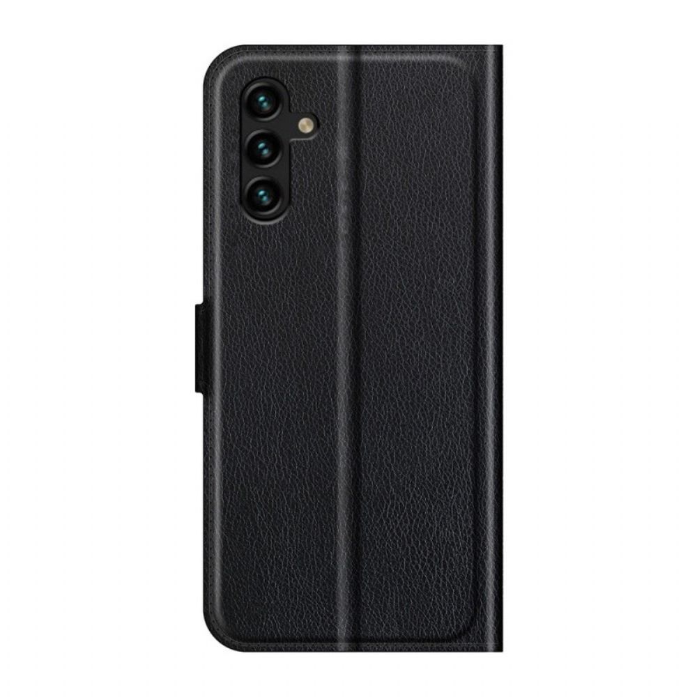 Flip Case Für Samsung Galaxy A13 5G Klassischer Litschi-leder-effekt