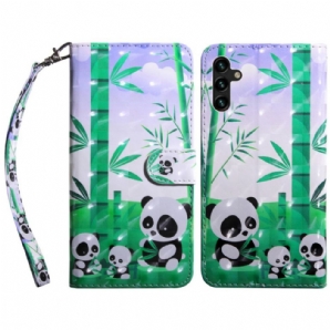 Flip Case Für Samsung Galaxy A13 5G Panda-familie