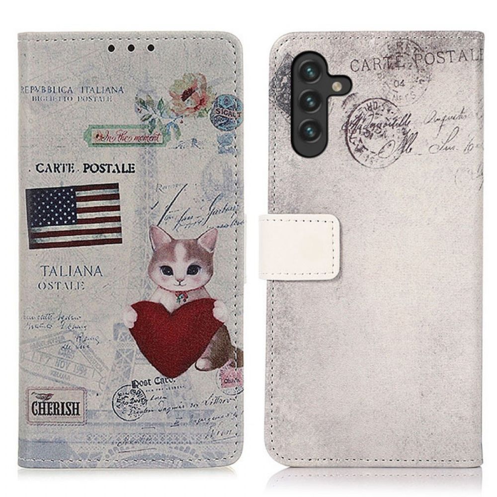 Flip Case Für Samsung Galaxy A13 5G Reisekat