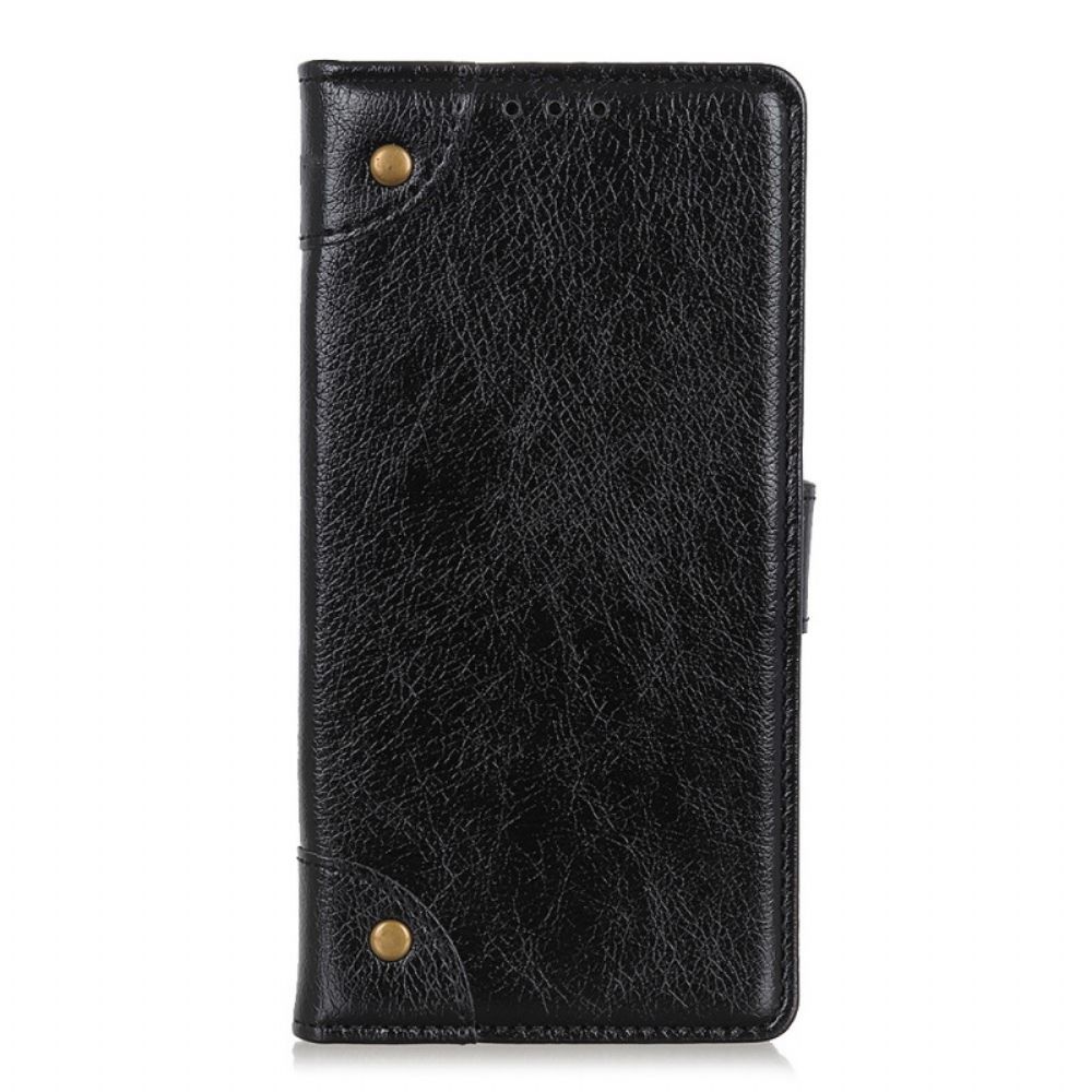 Flip Case Für Samsung Galaxy A13 5G Spaltnappaleder Nieten