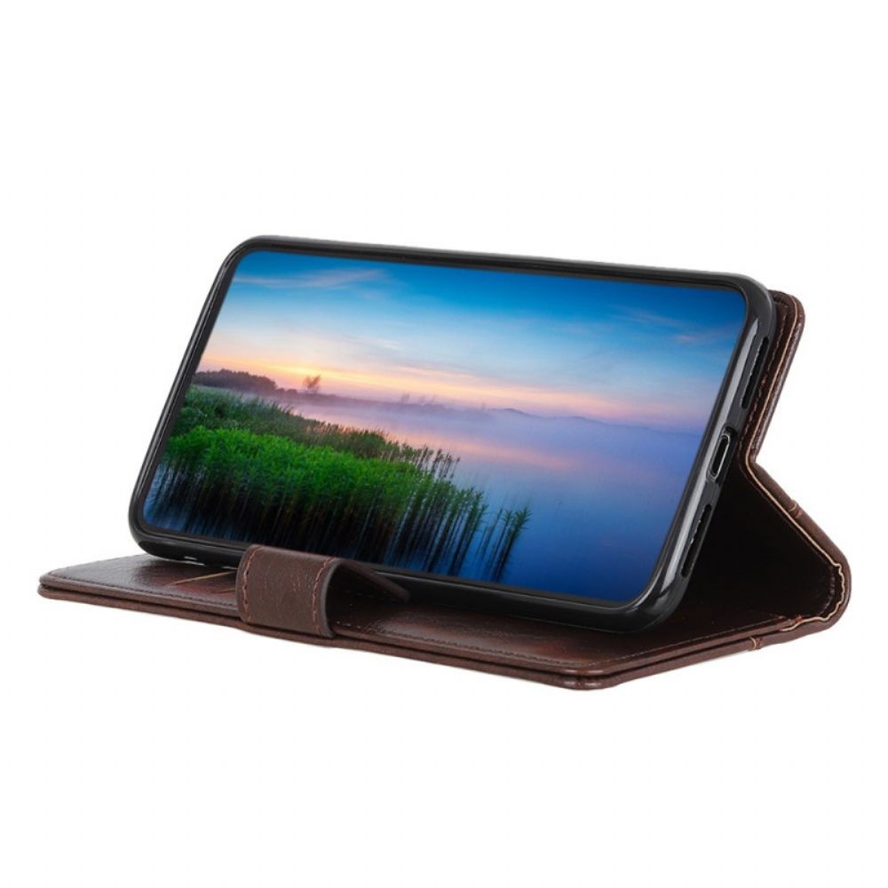 Flip Case Für Samsung Galaxy A13 5G Spaltnappaleder Nieten