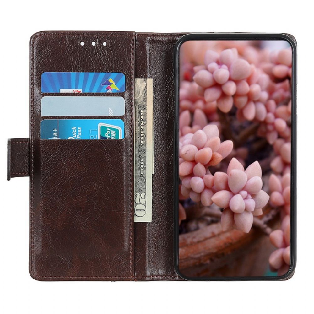 Flip Case Für Samsung Galaxy A13 5G Spaltnappaleder Nieten
