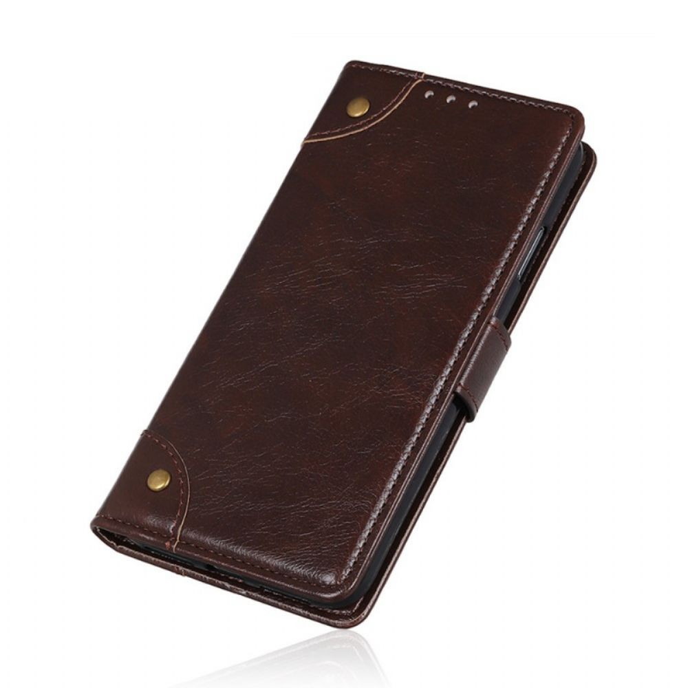 Flip Case Für Samsung Galaxy A13 5G Spaltnappaleder Nieten