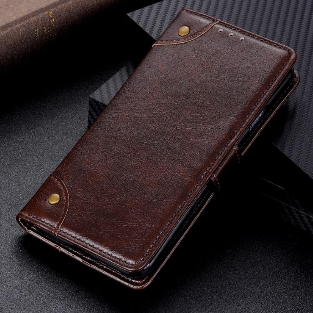 Flip Case Für Samsung Galaxy A13 5G Spaltnappaleder Nieten