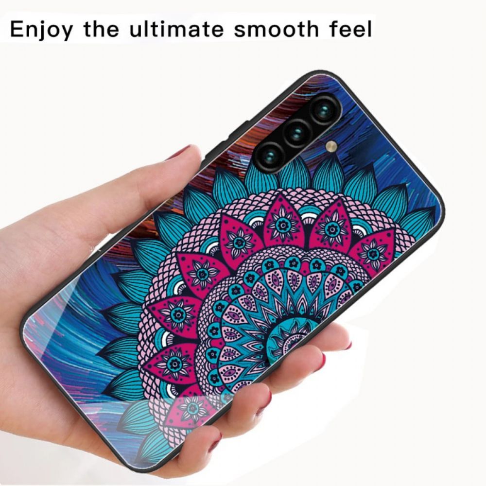 Handyhülle Für Samsung Galaxy A13 5G Mandala Aus Gehärtetem Glas