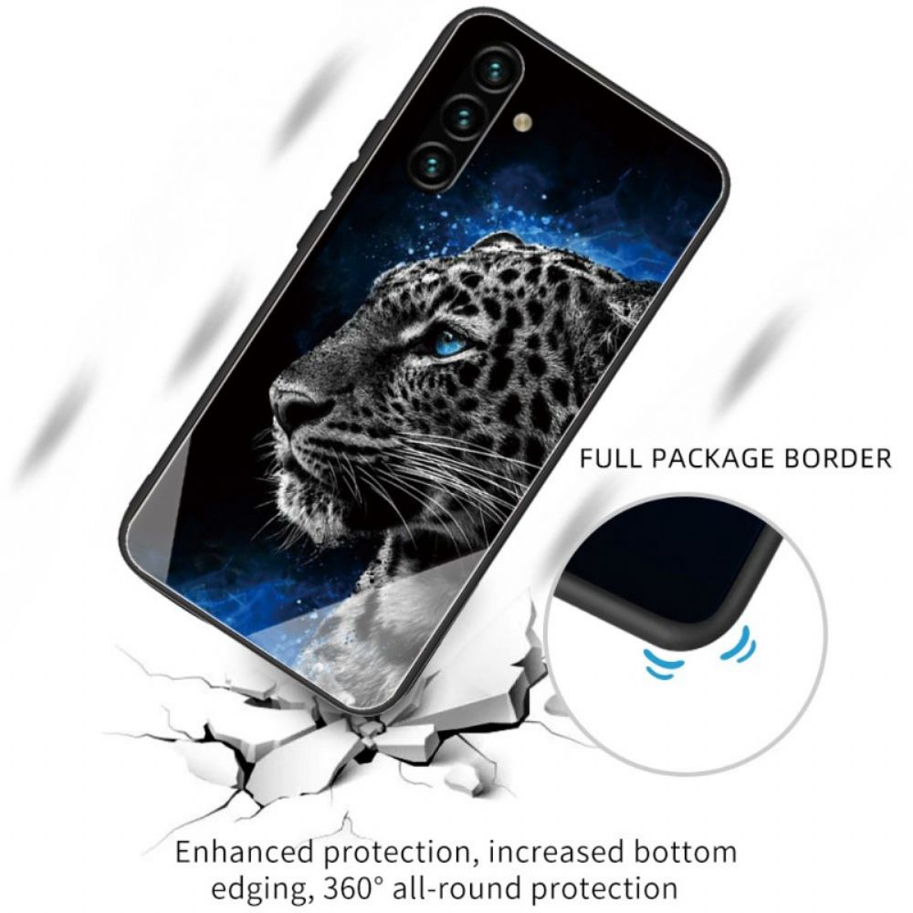 Hülle Für Samsung Galaxy A13 5G Gehärtetes Glas Mit Katzengesicht