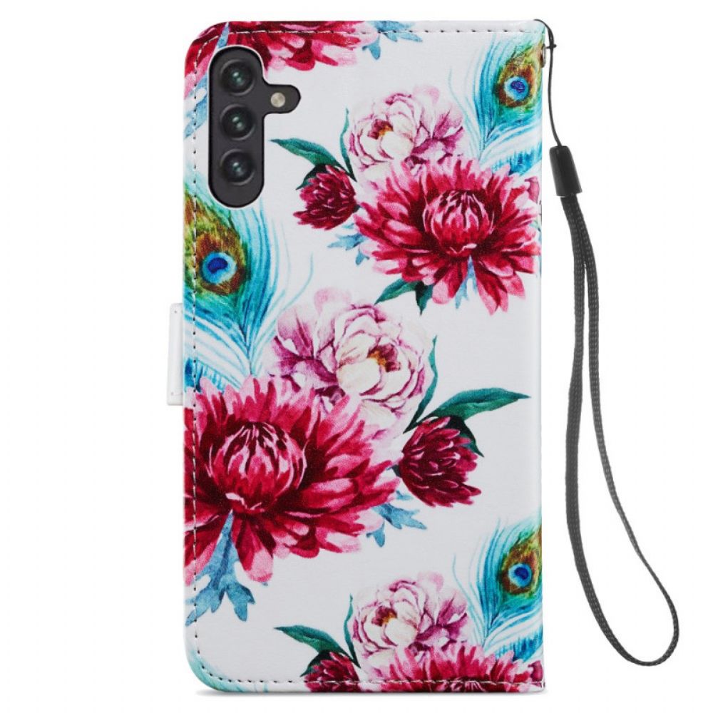Lederhüllen Für Samsung Galaxy A13 5G Intensive Blüten