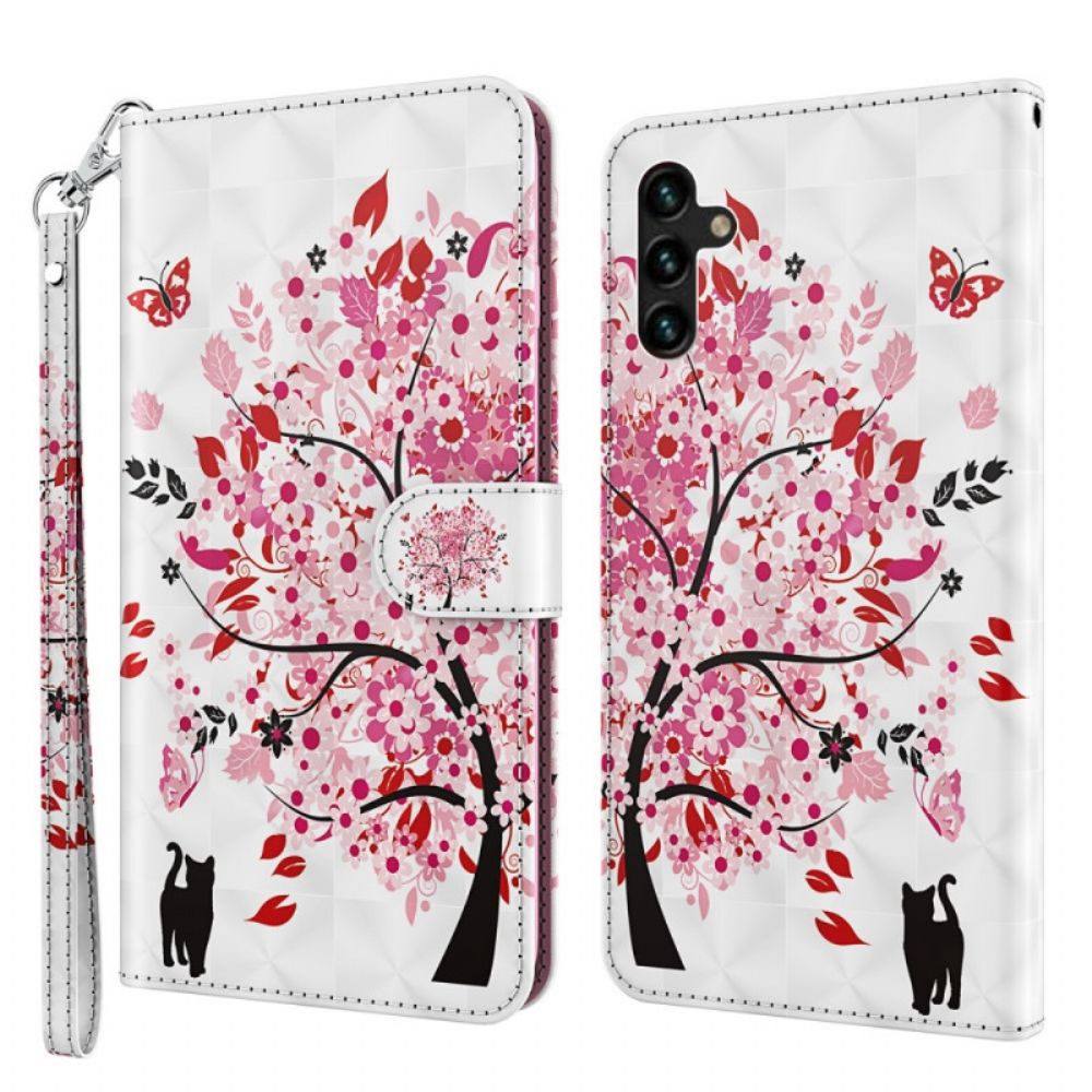 Lederhüllen Für Samsung Galaxy A13 5G Rosa Baum