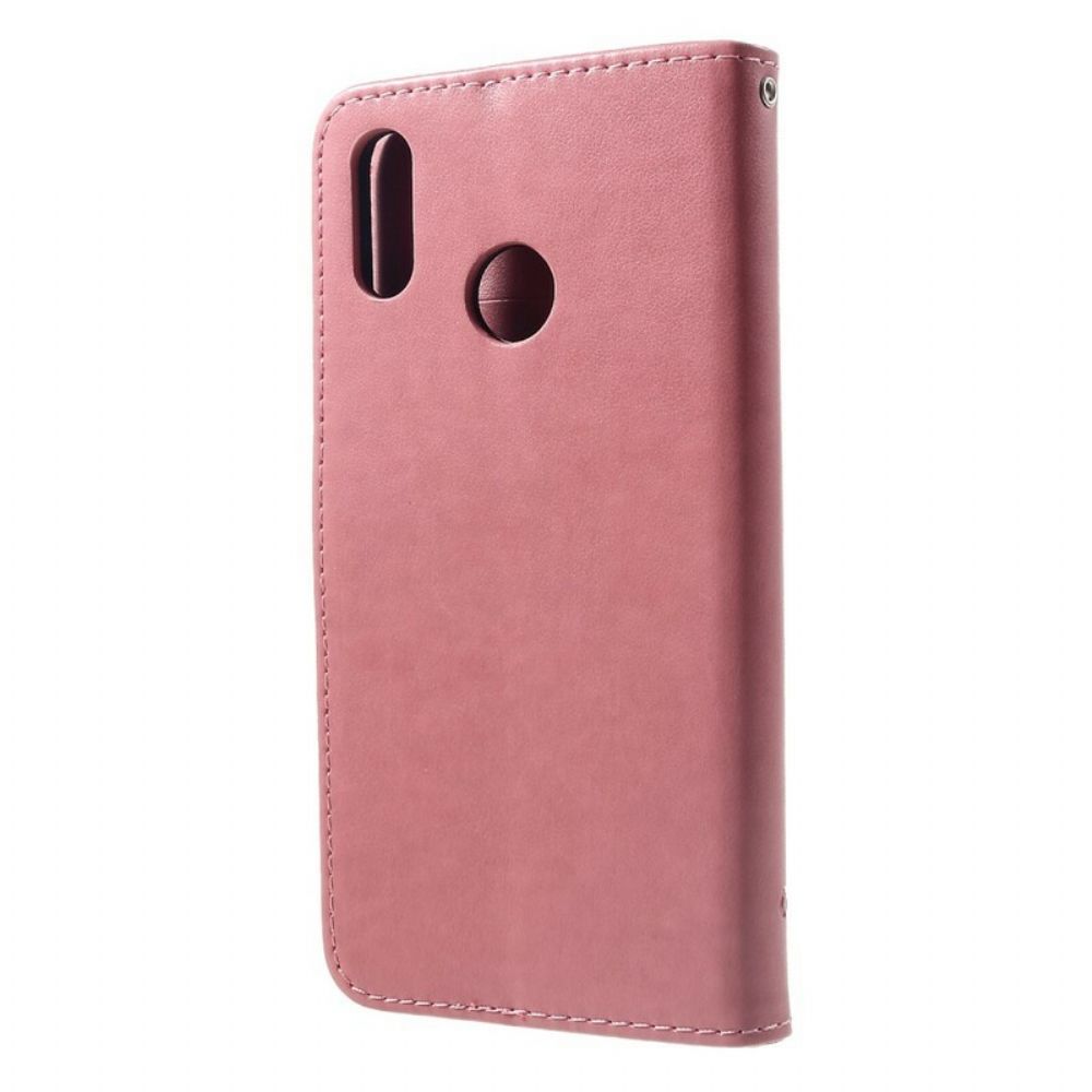 Lederhüllen Für Huawei P Smart Plus Mit Kordel Tanga Schmetterlinge Und Blumen
