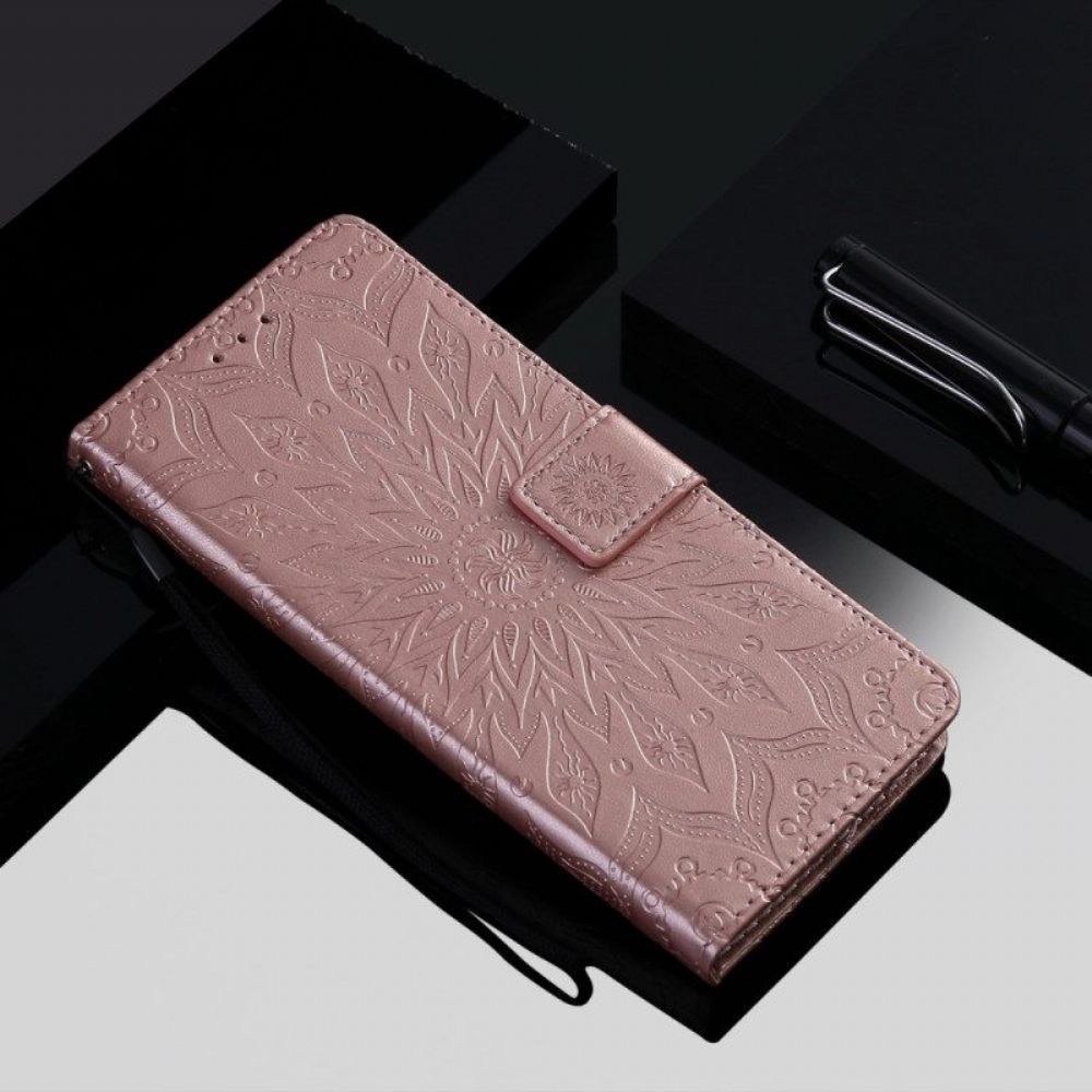 Flip Case Für Honor Magic 5 Lite Mandala-sonne Mit Schlüsselband