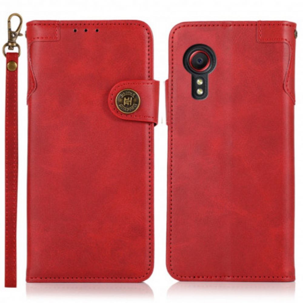 Flip Case Für Samsung Galaxy XCover 5 Khazneh-magnetknopf