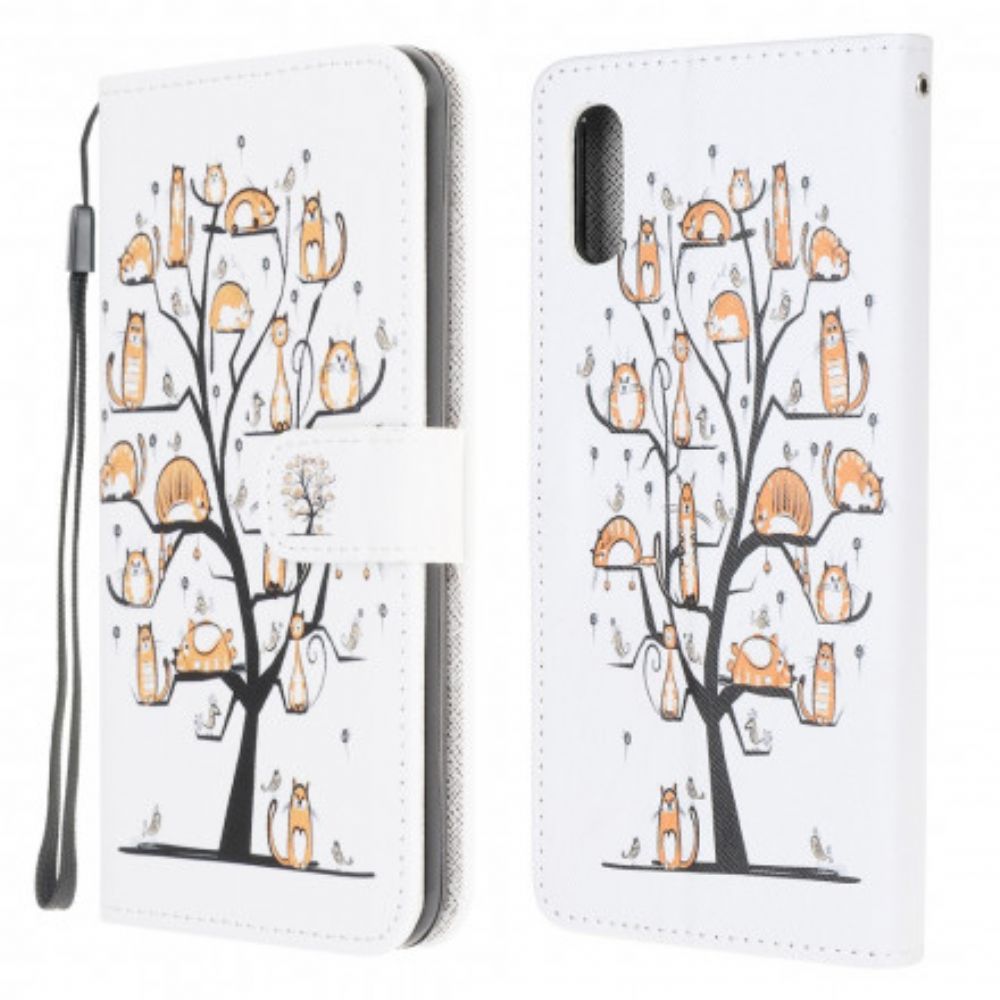 Lederhüllen Für Samsung Galaxy XCover 5 Mit Kordel Funky Cats Mit Riemen