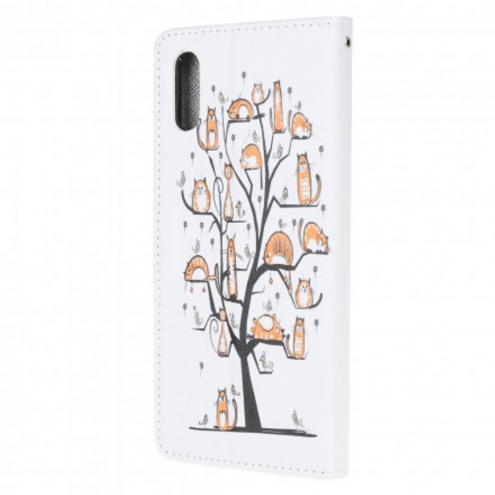 Lederhüllen Für Samsung Galaxy XCover 5 Mit Kordel Funky Cats Mit Riemen