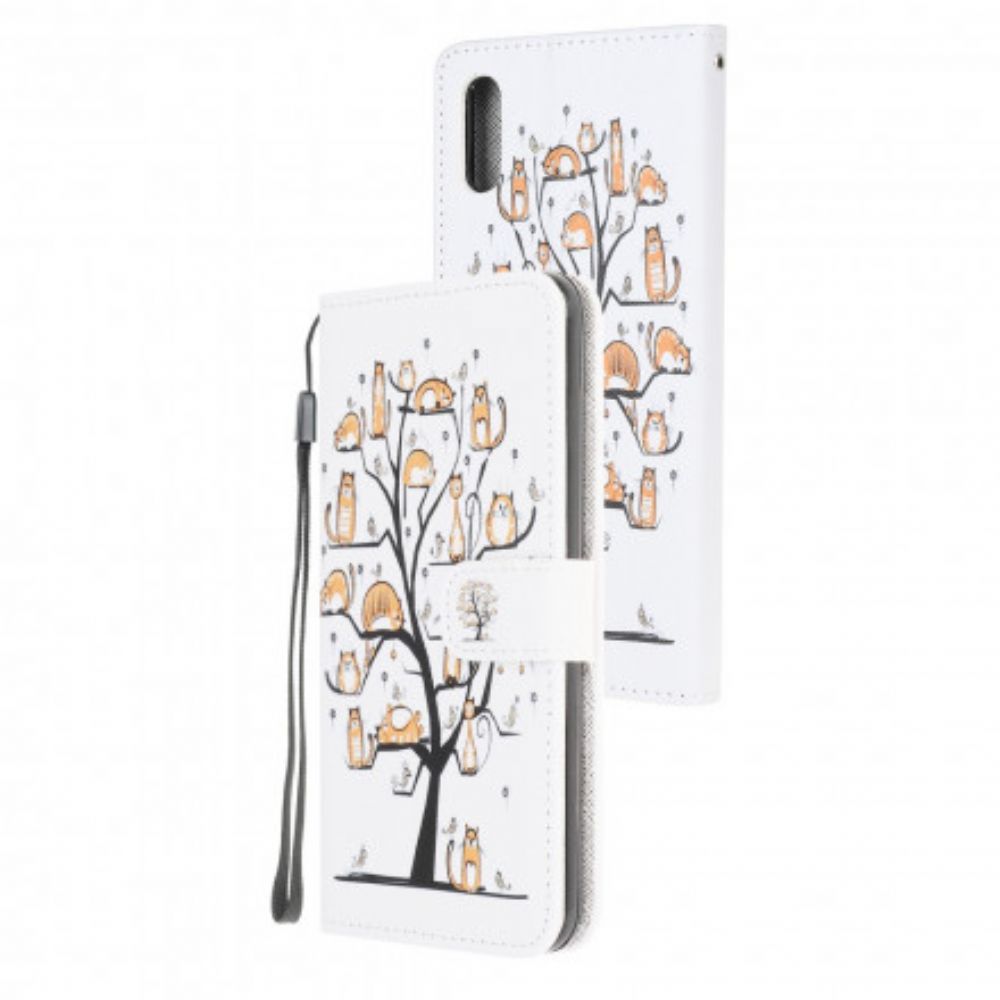 Lederhüllen Für Samsung Galaxy XCover 5 Mit Kordel Funky Cats Mit Riemen