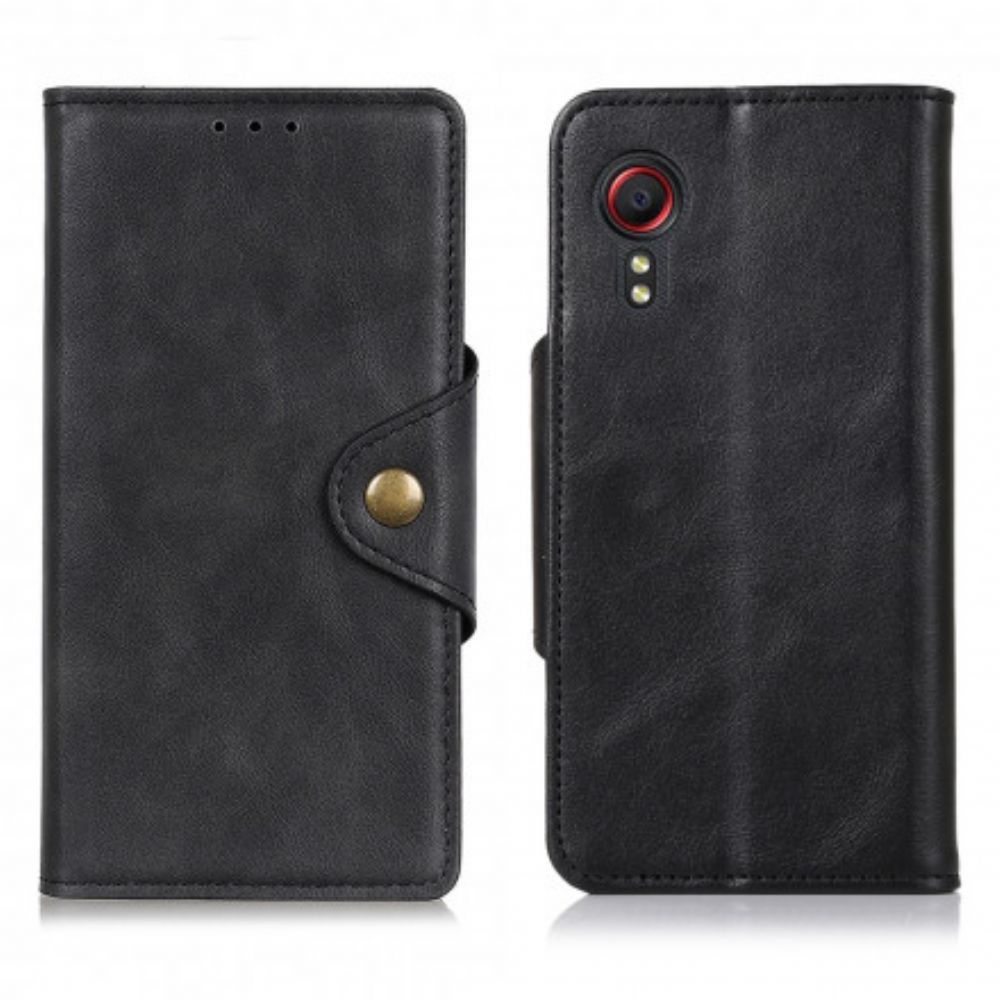 Lederhüllen Für Samsung Galaxy XCover 5 Vintage-knopf Aus Kunstleder