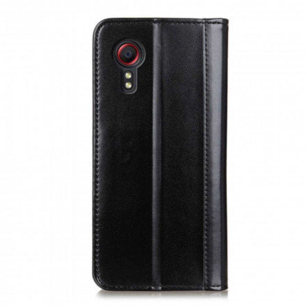 Schutzhülle Für Samsung Galaxy XCover 5 Flip Case Glänzendes Spaltleder