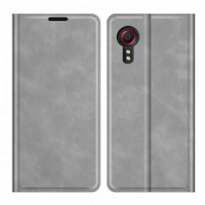 Schutzhülle Für Samsung Galaxy XCover 5 Flip Case Weicher Ledereffekt