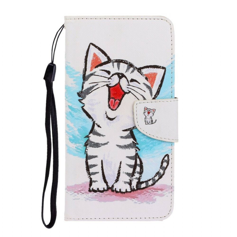 Flip Case Für Huawei P40 Lite E / Huawei Y7p Mit Kordel Tanga-kätzchen