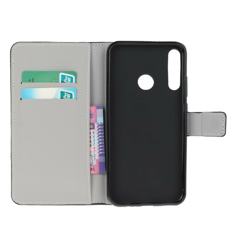 Flip Case Für Huawei P40 Lite E / Huawei Y7p Schlafende Eule