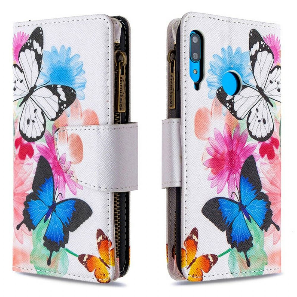 Lederhüllen Für Huawei P40 Lite E / Huawei Y7p Schmetterlingstasche Mit Reißverschluss