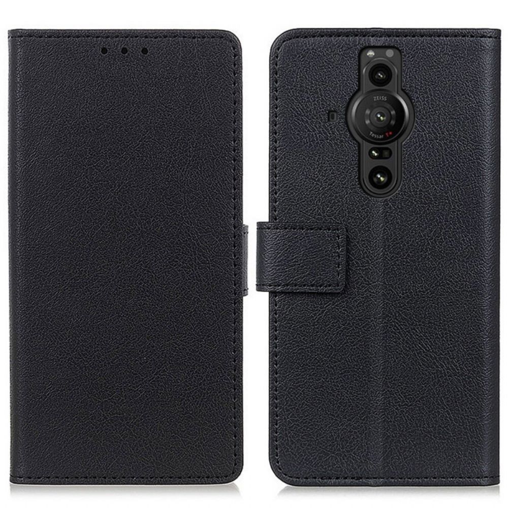 Flip Case Für Sony Xperia Pro-I Klassischer Ledereffekt