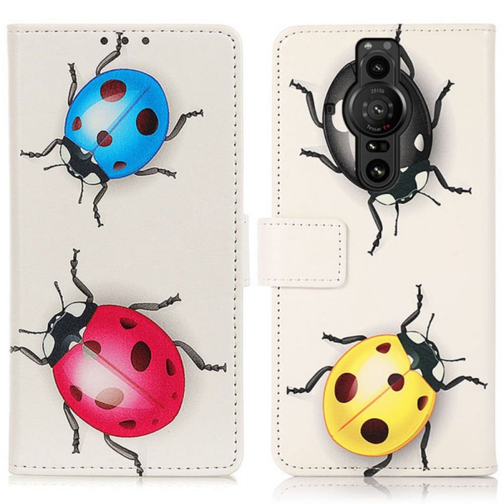 Flip Case Für Sony Xperia Pro-I Marienkäfer