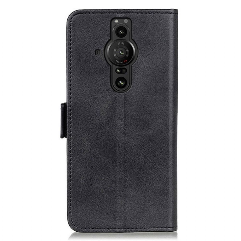 Lederhüllen Für Sony Xperia Pro-I Flip Case Doppelklappe