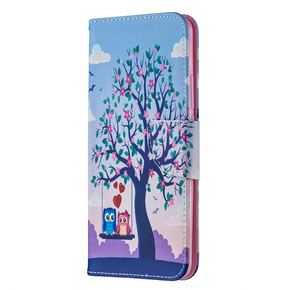 Flip Case Für Xiaomi Redmi 9 Eulen Auf Der Schaukel